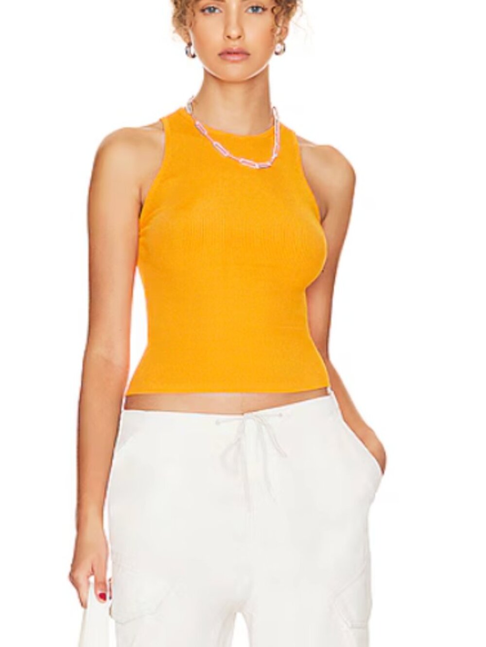 Alice+Olivia Zulma Rib Crewneck Tank